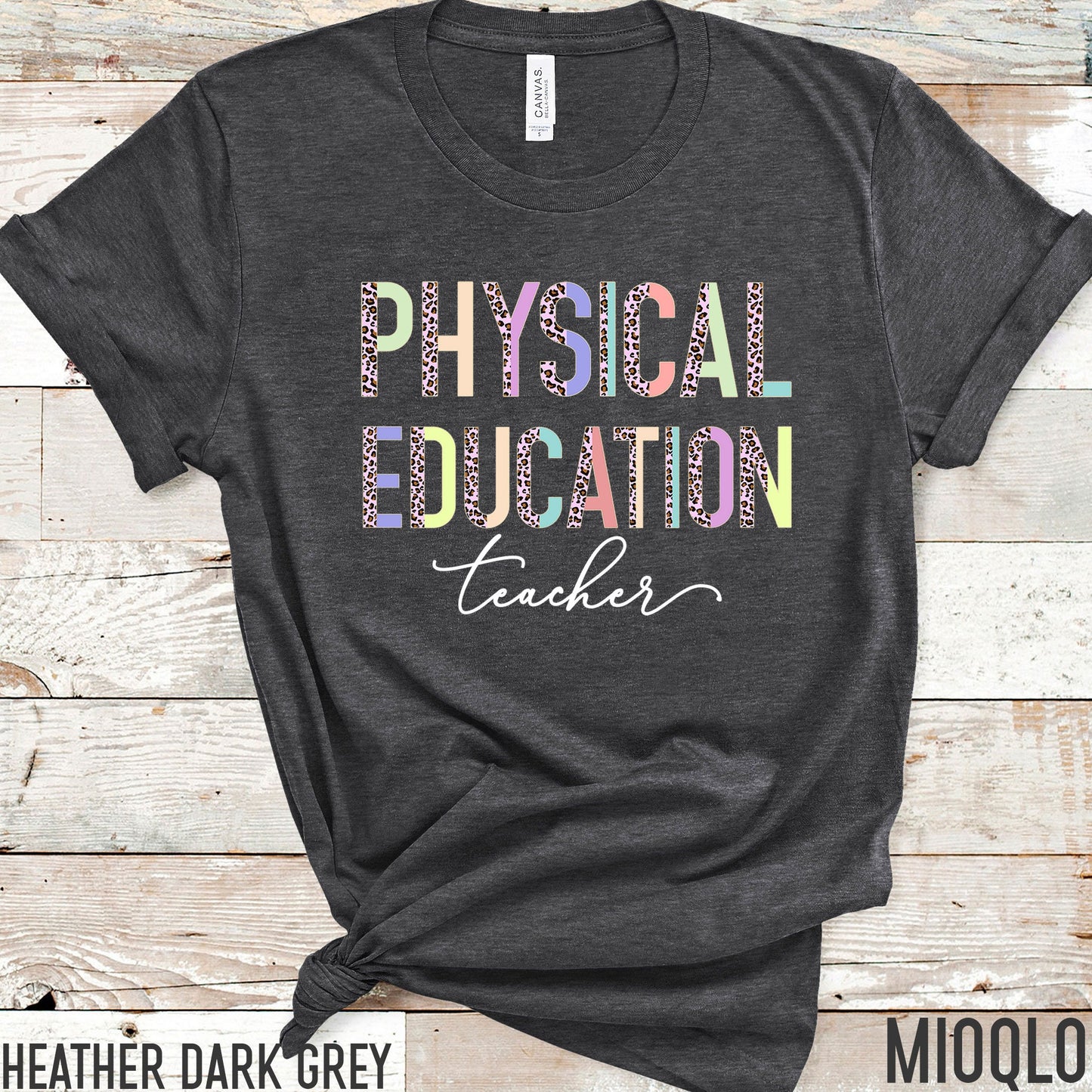 Physical Education Teacher, PE Teacher Shirt, Grade Level Shirts, Half Pink Leopard Teacher Tee, Second Grade Squad Tribe Team Gym Athletic