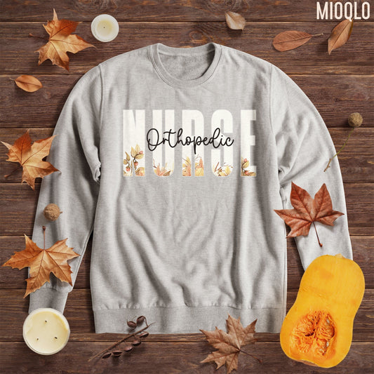 Pediatric Nurse Fall Sweatshirt, Nurse Autumn Leaves Comfy Sweater, Personalize Nurse Team Fall Bestie Birthday Children Hospital Girlfriend
