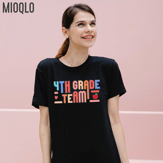 Fourth Grade Teacher Shirt, 4th Grade Teacher TShirt, 4th Grade Level Team Gift Rainbow Color Tee, Elementary Teach School Team Crew Squad
