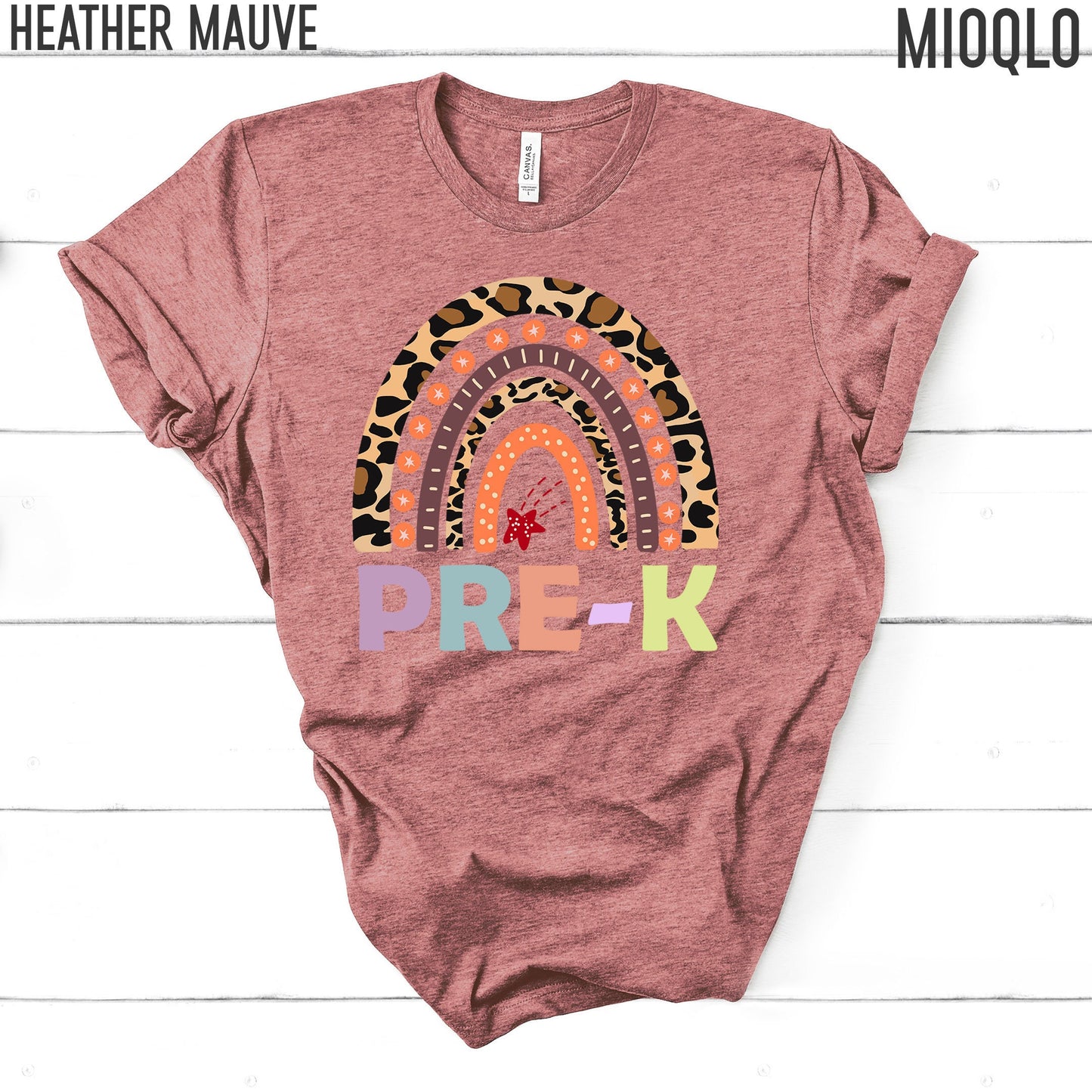 Pre-K Teacher Shirt, Preschool Teacher, Rainbow Leopard Elementary Kinder Children, Teacher Appreciation, Teacher Gift Little Grader Squad