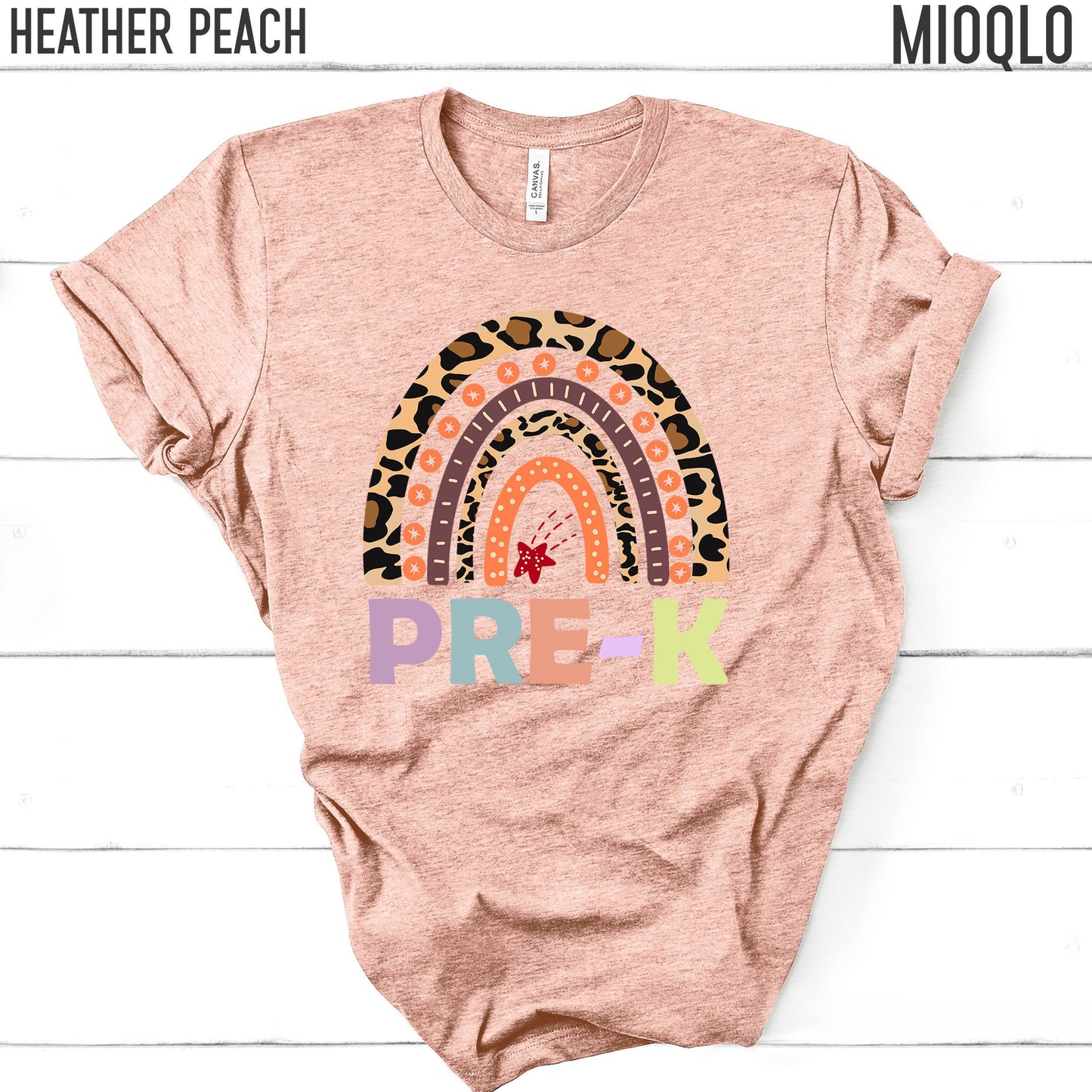Pre-K Teacher Shirt, Preschool Teacher, Rainbow Leopard Elementary Kinder Children, Teacher Appreciation, Teacher Gift Little Grader Squad