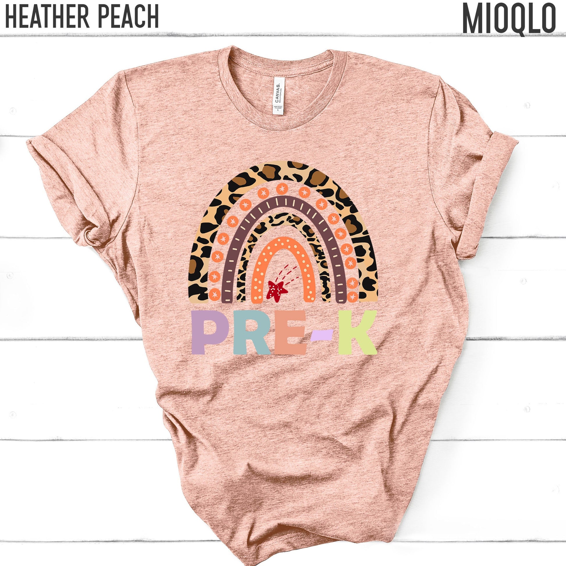 Pre-K Teacher Shirt, Preschool Teacher, Rainbow Leopard Elementary Kinder Children, Teacher Appreciation, Teacher Gift Little Grader Squad