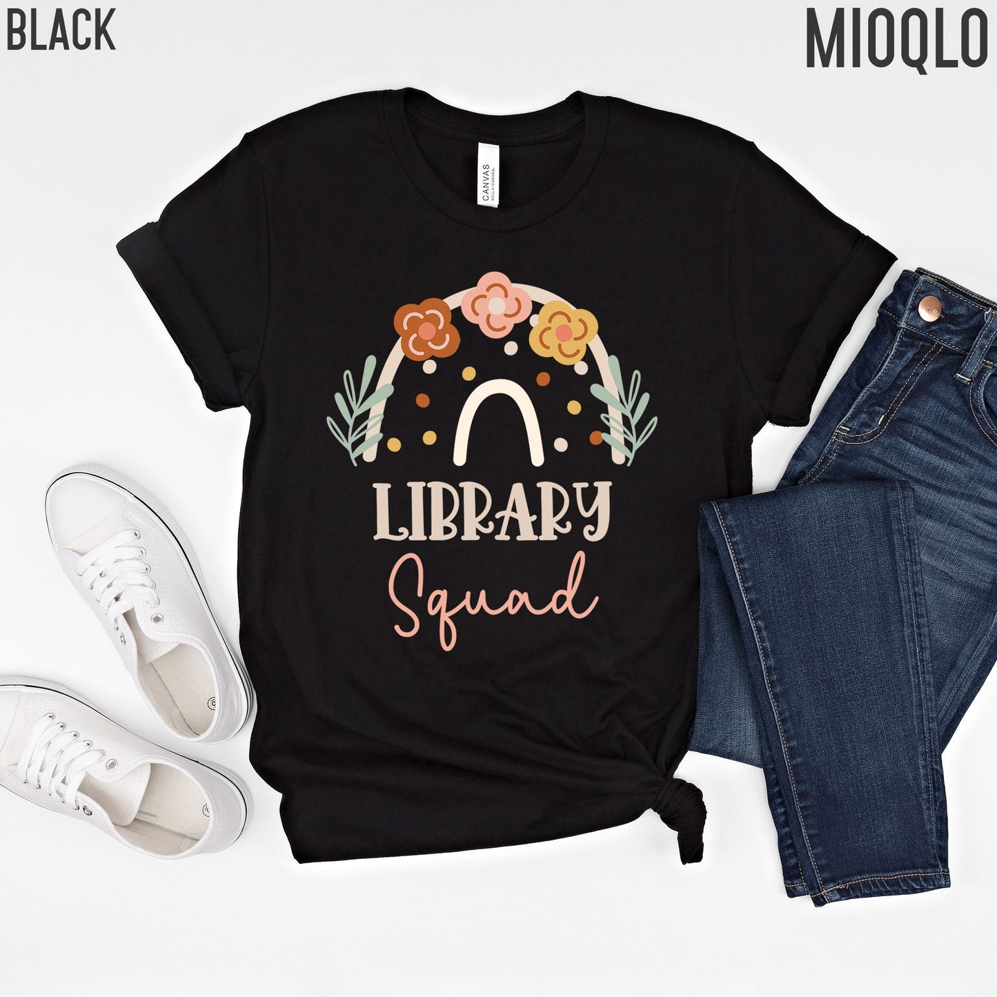 Librarian Shirt, School Library Squad, Library Shirt, Librarian Shirts for Women, Reading Teacher Shirt Rainbow Reading Coach Specialist Tee