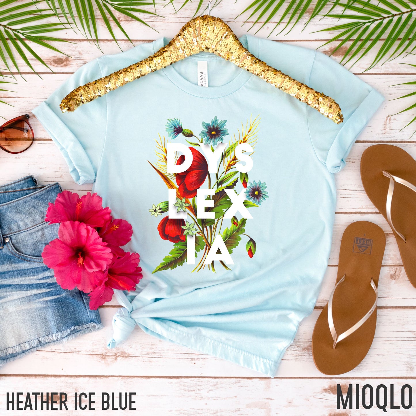 Dyslexia Flower Shirt, Brain Paraprofessional Tee, Specials Dyslexia Autism Awareness Month, Reading Dyslectic Crewneck T-Shirt