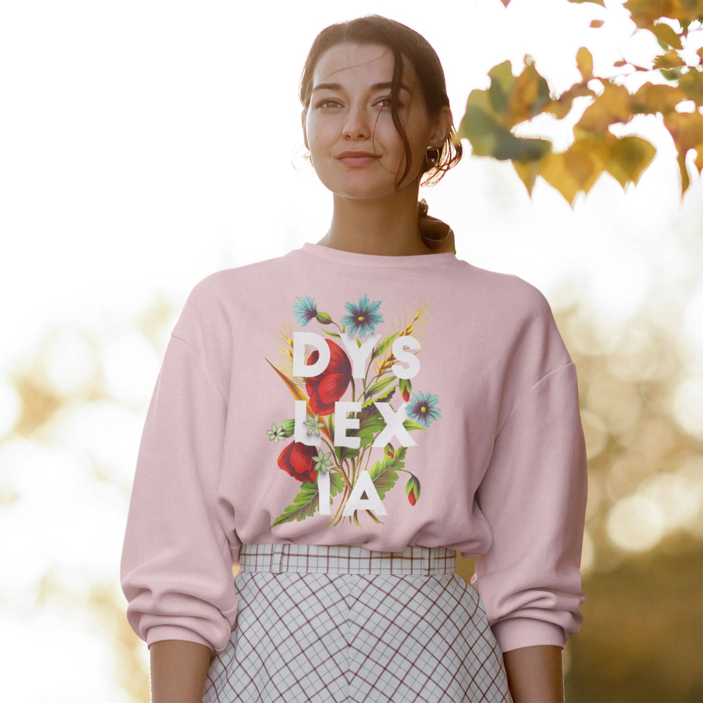 Dyslexia Flower Shirt, Dyslexic Mom Mama Family, Specials Sweatshirt, Dyslexia Autism Awareness Month, Reading Dyslectic Crewneck Sweater