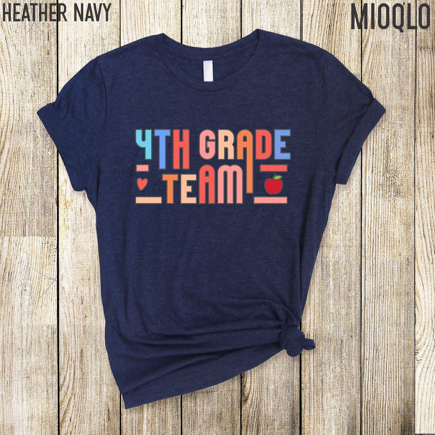 Fourth Grade Teacher Shirt, 4th Grade Teacher TShirt, 4th Grade Level Team Gift Rainbow Color Tee, Elementary Teach School Team Crew Squad