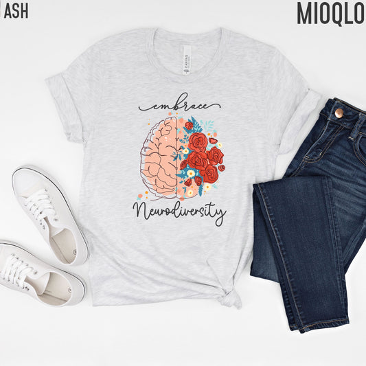 Embrace Neurodiversity Shirt, The Future Is Inclusive Dyslexia Awareness Month, Autism Awareness, Dyslexia Crewneck T-Shirt