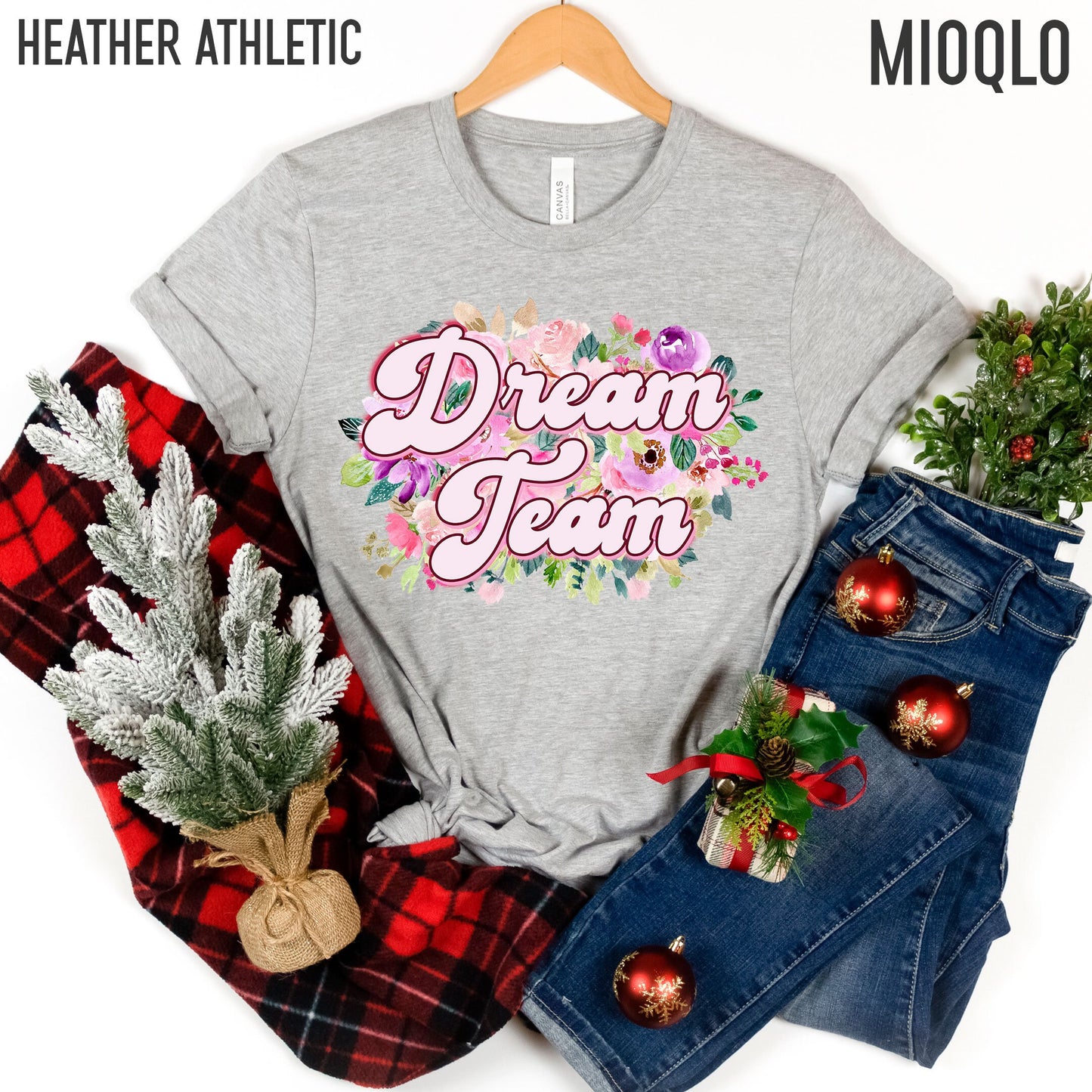Dream Team Shirt, Teacher Sweatshirt Sweater School Librarian Tee, Intervention Admin Reading Literacy Squad Floral Flower Office Staff Girl