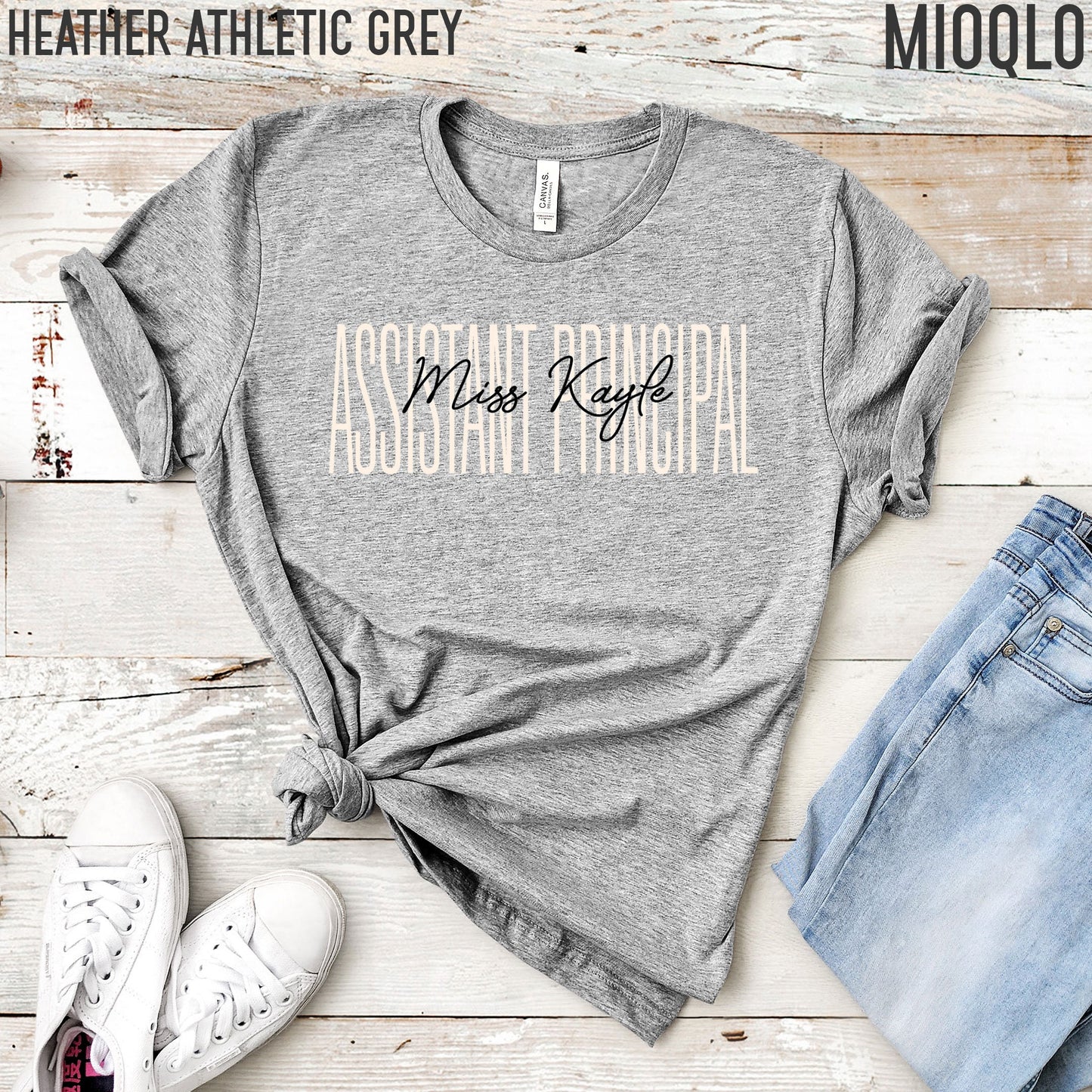 Custom Names Assistant School Principal Shirt, Assistant Principal Gifts, Teacher Assistant Director Lead Comfy Principal Team Birthday Tee