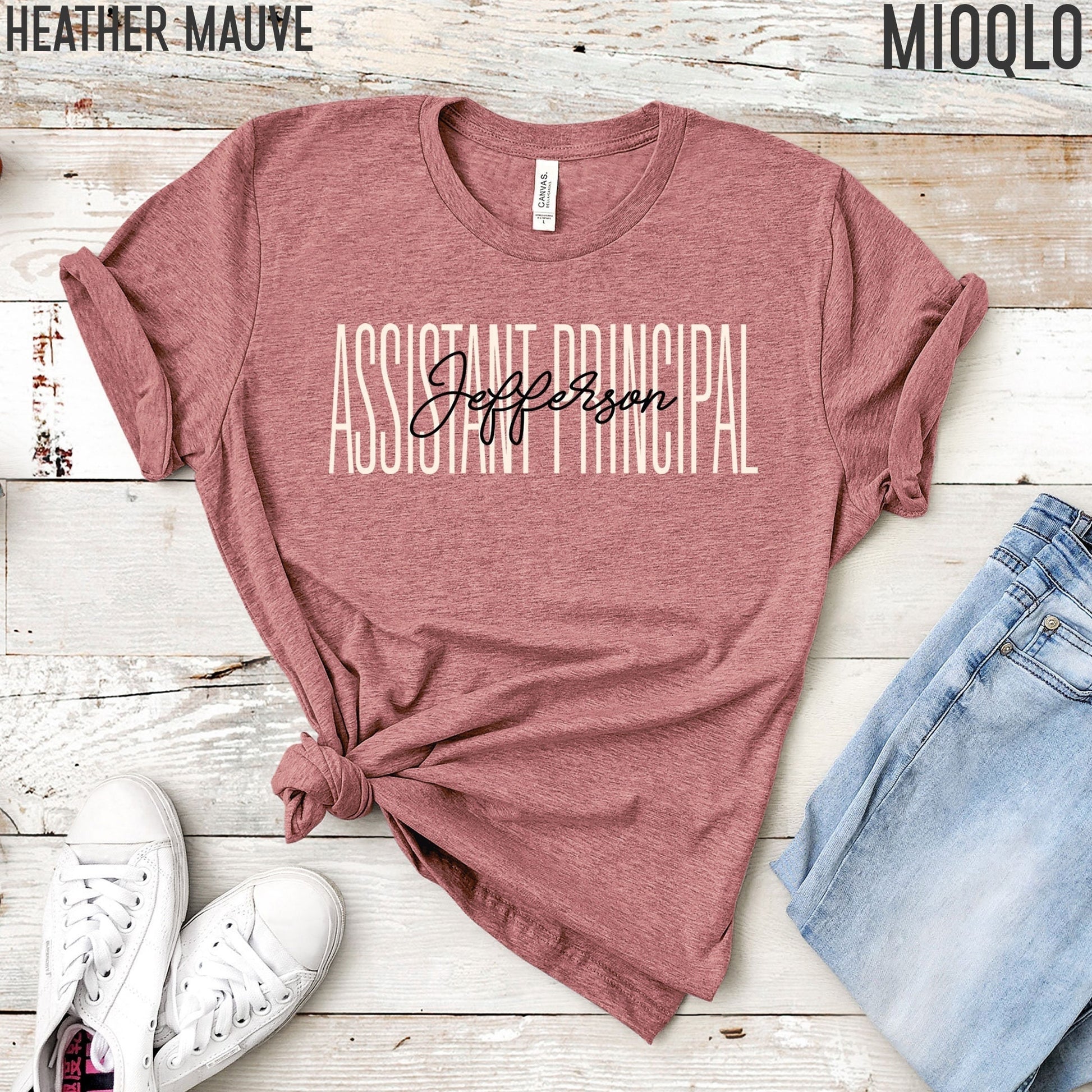 Custom Names Assistant School Principal Shirt, Assistant Principal Gifts, Teacher Assistant Director Lead Comfy Principal Team Birthday Tee