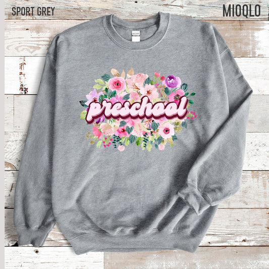 Preschool Teacher Shirt, Preschool Teacher, Floral Flower Elementary Kinder Children Teacher Gifts, Teacher Appreciation, New Teacher Gift