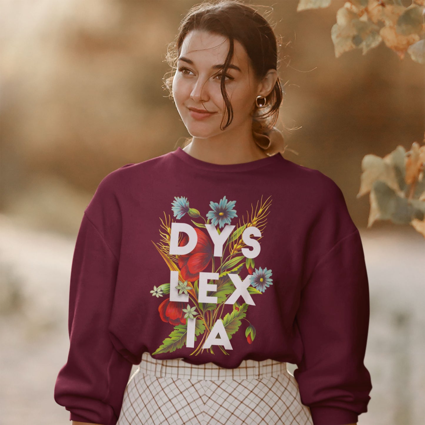 Dyslexia Flower Shirt, Dyslexic Mom Mama Family, Specials Sweatshirt, Dyslexia Autism Awareness Month, Reading Dyslectic Crewneck Sweater