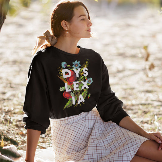 Dyslexia Flower Shirt, Dyslexic Mom Mama Family, Specials Sweatshirt, Dyslexia Autism Awareness Month, Reading Dyslectic Crewneck Sweater