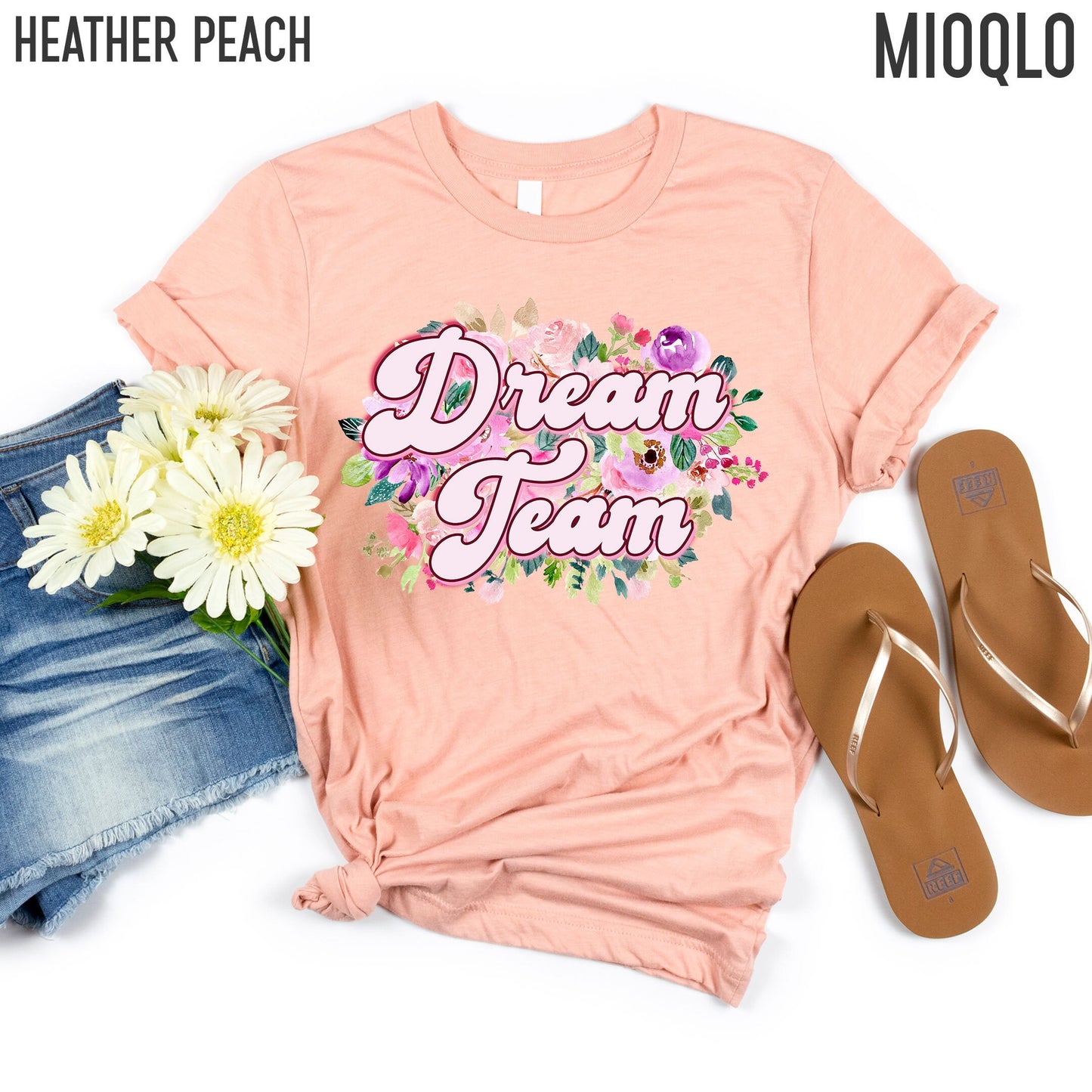 Dream Team Shirt, Teacher Sweatshirt Sweater School Librarian Tee, Intervention Admin Reading Literacy Squad Floral Flower Office Staff Girl