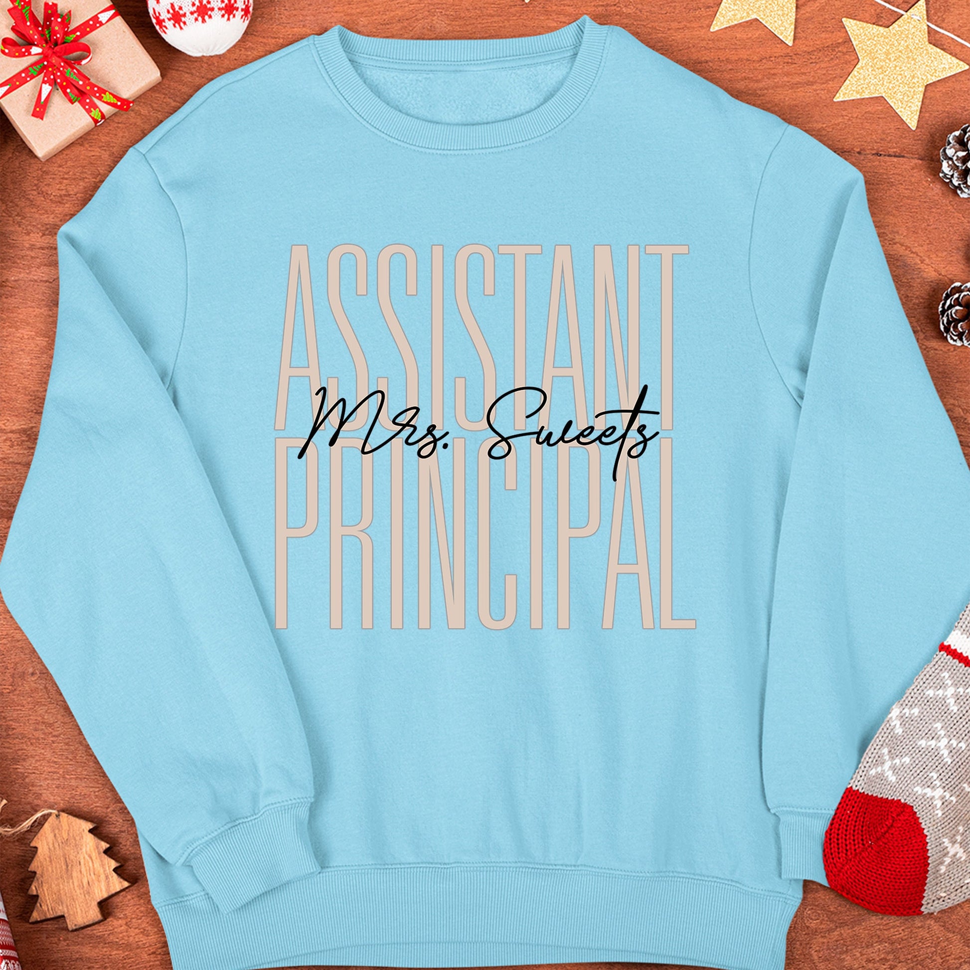 Custom Names School Assistant Principal Sweatshirt, Assistant Principal Gifts Teacher Appreciation Gift Sweater Principal Team Fall Bday Tee