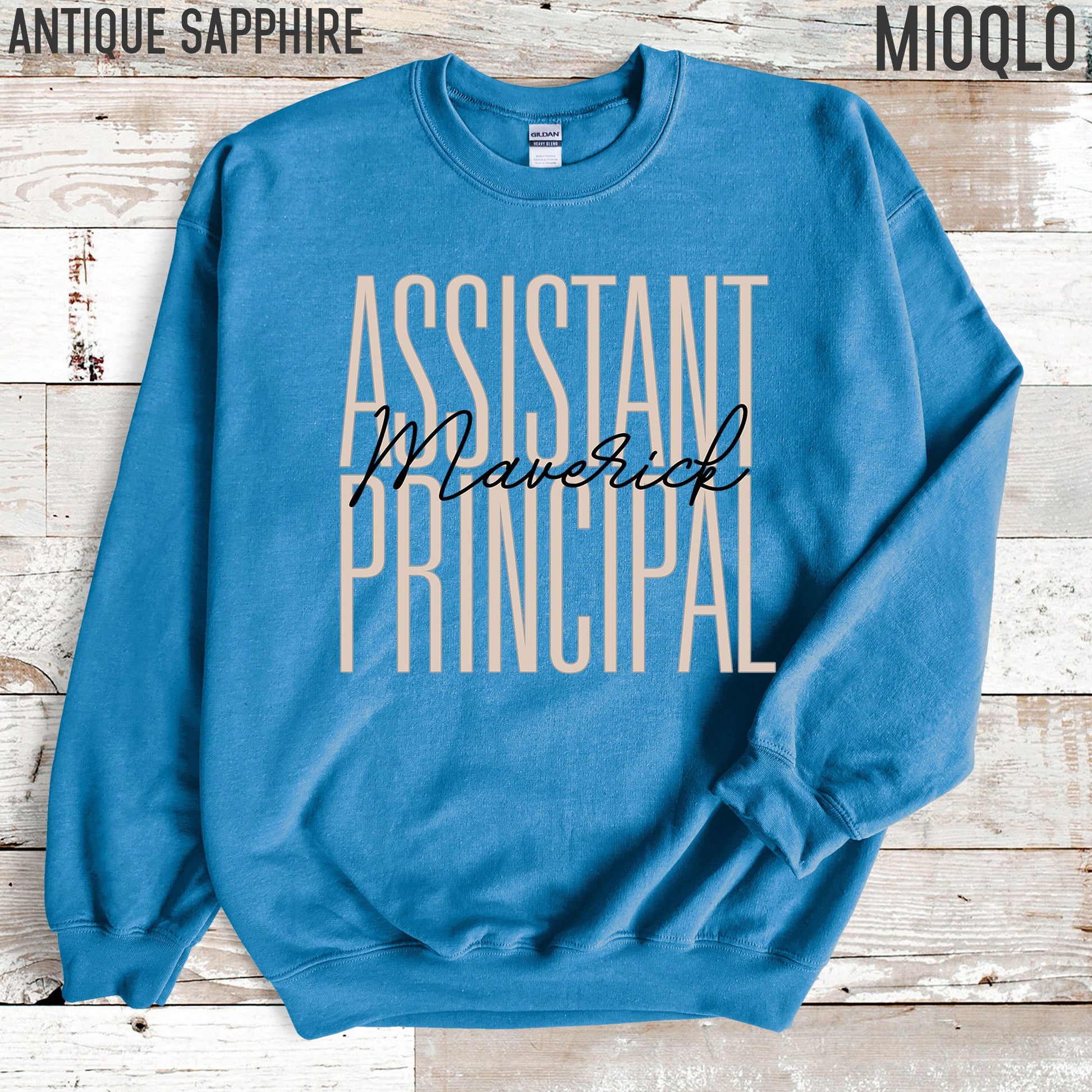 Custom Names School Assistant Principal Sweatshirt, Assistant Principal Gifts Teacher Appreciation Gift Sweater Principal Team Fall Bday Tee
