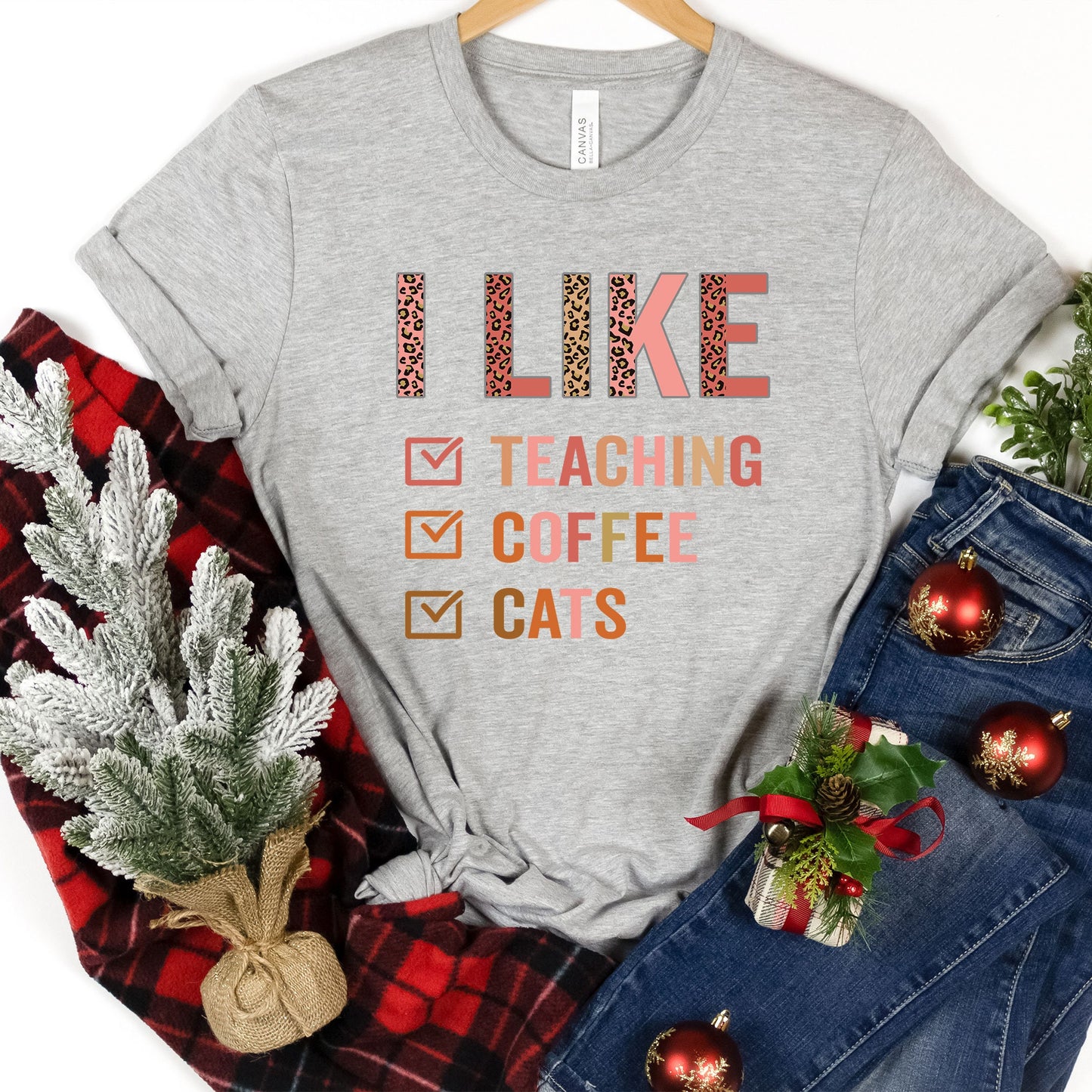 Custom Check Marks Lists Tee, I Like Teaching Coffee Cats Shirt, Cat Lover Shirt, Funny Cat Teacher Mom Shirt, Cat Lover Birthday Bday Gift