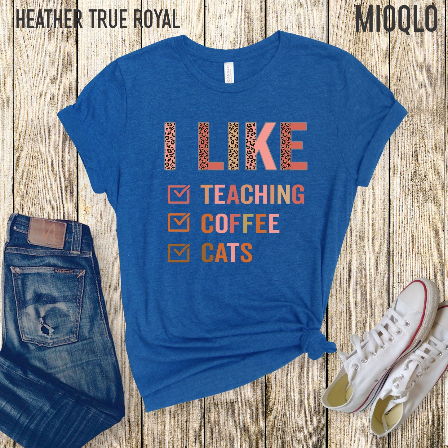 Custom Check Marks Lists Tee, I Like Teaching Coffee Cats Shirt, Cat Lover Shirt, Funny Cat Teacher Mom Shirt, Cat Lover Birthday Bday Gift