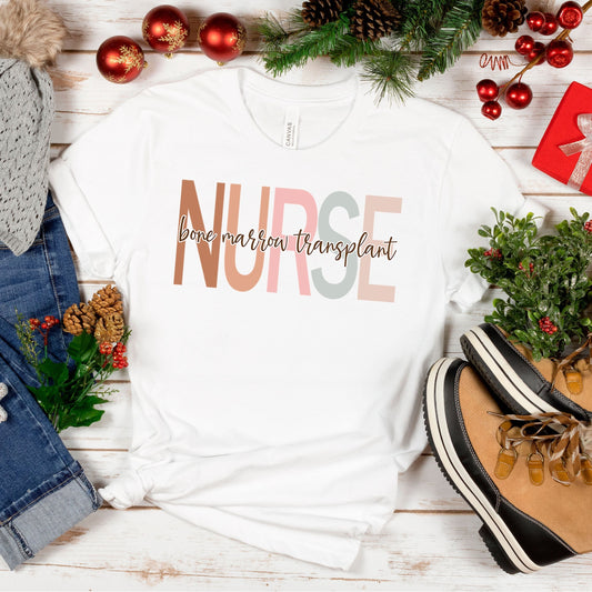 BMT Nurse Bohemian Fall Shirt, Nurse Bone Marrow Transplant Tee, Registered Undergraduate Graduation School Gift Holiday Party Christmas
