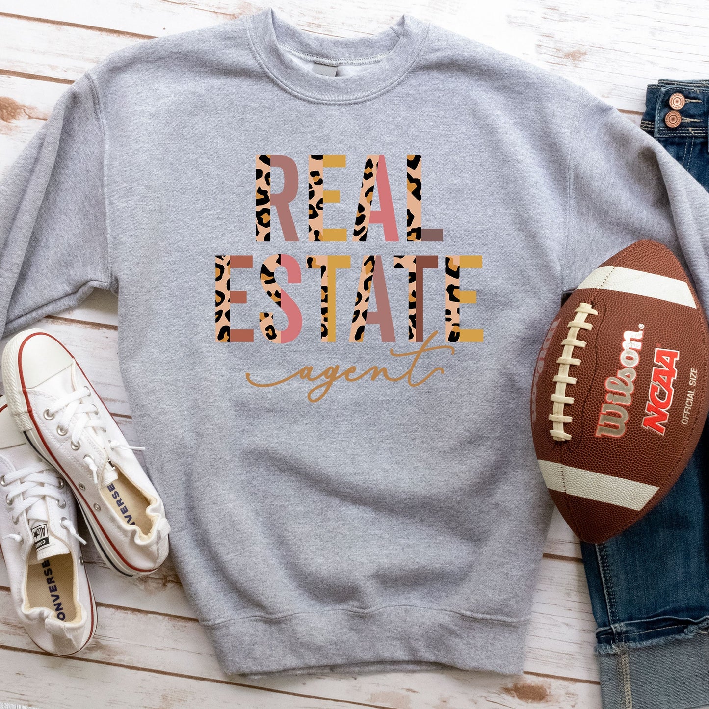 Real Estate Agent Sweatshirt, Valentines Day Real Estate Sweater Gift, Leopard Print Realtor Mom Sweatshirt, Aunt Real Estate Agent Closing