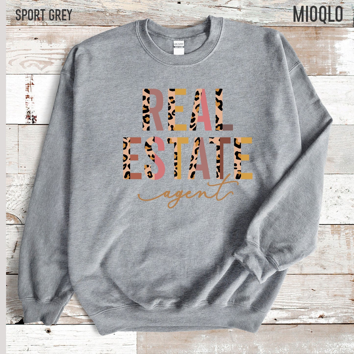 Real Estate Agent Sweatshirt, Valentines Day Real Estate Sweater Gift, Leopard Print Realtor Mom Sweatshirt, Aunt Real Estate Agent Closing