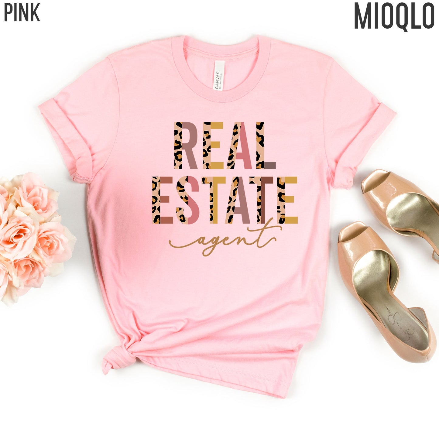 Real Estate Agent Shirt, Valentines Day Real Estate Closing Gift, Leopard Print Realtor Mom TShirt, Wife Real Estate Agent New Homeowner Tee