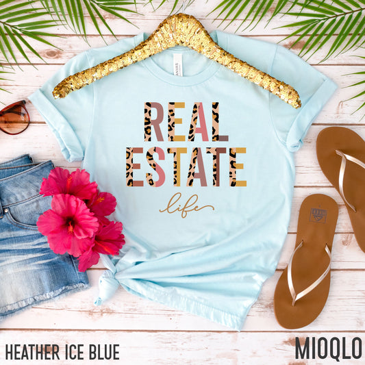 Real Estate Life Shirt, Valentines Day Real Estate Closing Gift, Leopard Print Realtor Mom TShirt, Wife Real Estate Agent, New Homeowner Tee