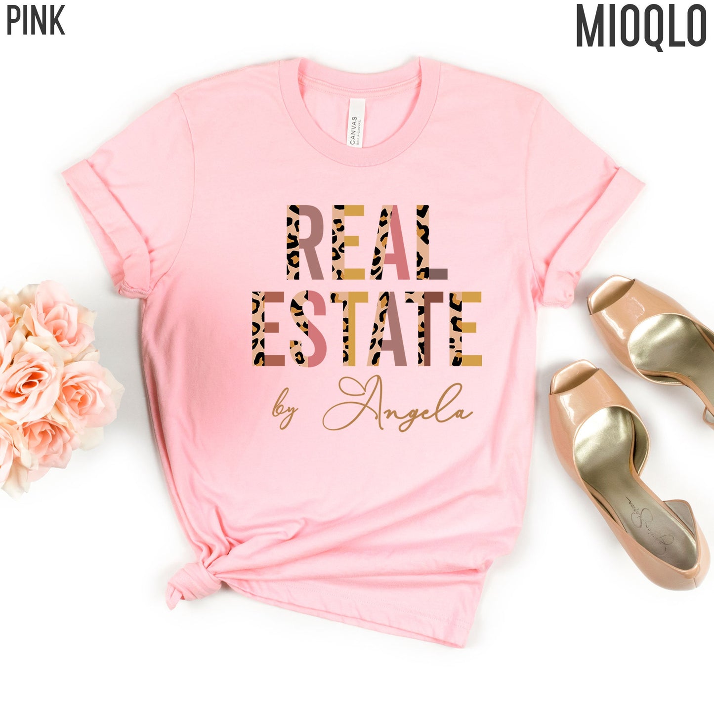 Custom Name Real Estate Shirt, Christmas Home Closing Gift, Xmas Wife Leopard Print Realtor Sold By TShirt, Real Estate Self Advertisement