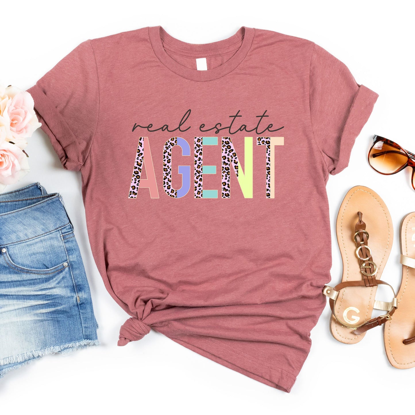 Real Estate Agent Shirt, Leopard Real Estate Closing Gift, Xmas Leopard Print Realtor Mom TShirt, Wife Real Estate Agent New Homeowner Tee