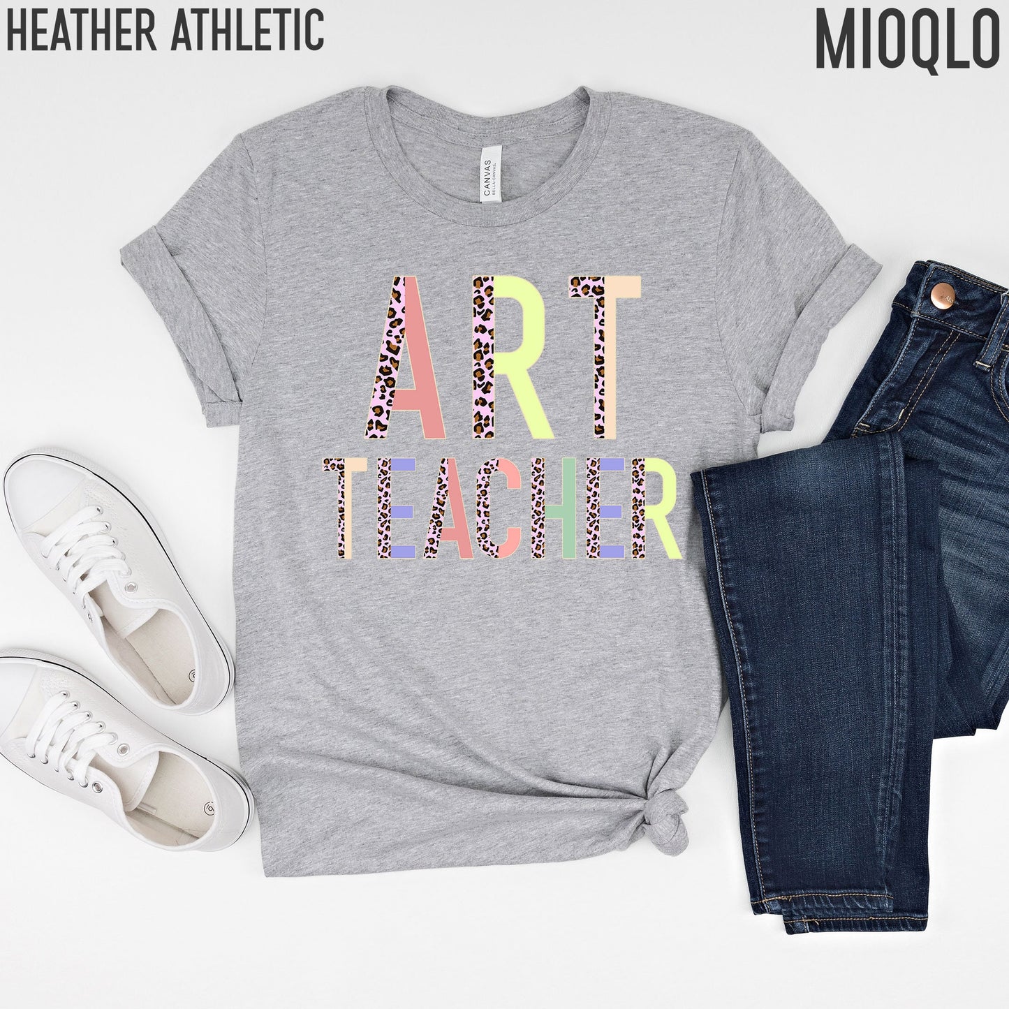 Art Teacher Shirt, Leopard Artist Gift, Art School Teacher T-shirt, Art Teacher Gift, Painting Painter Crayon Oil Art Lover Elementary Tee