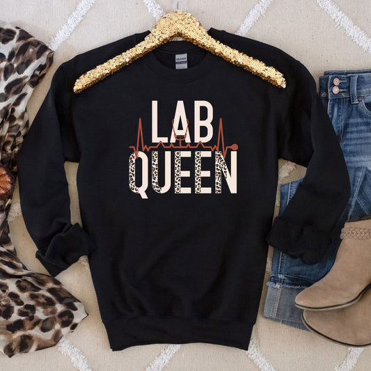 Lab Queen Sweatshirt, Lab Tech Sweater, Scientist Shirt, Science Gift, Phlebotomist Lab Technician Girlfriend Valentines Day Biology Sweater
