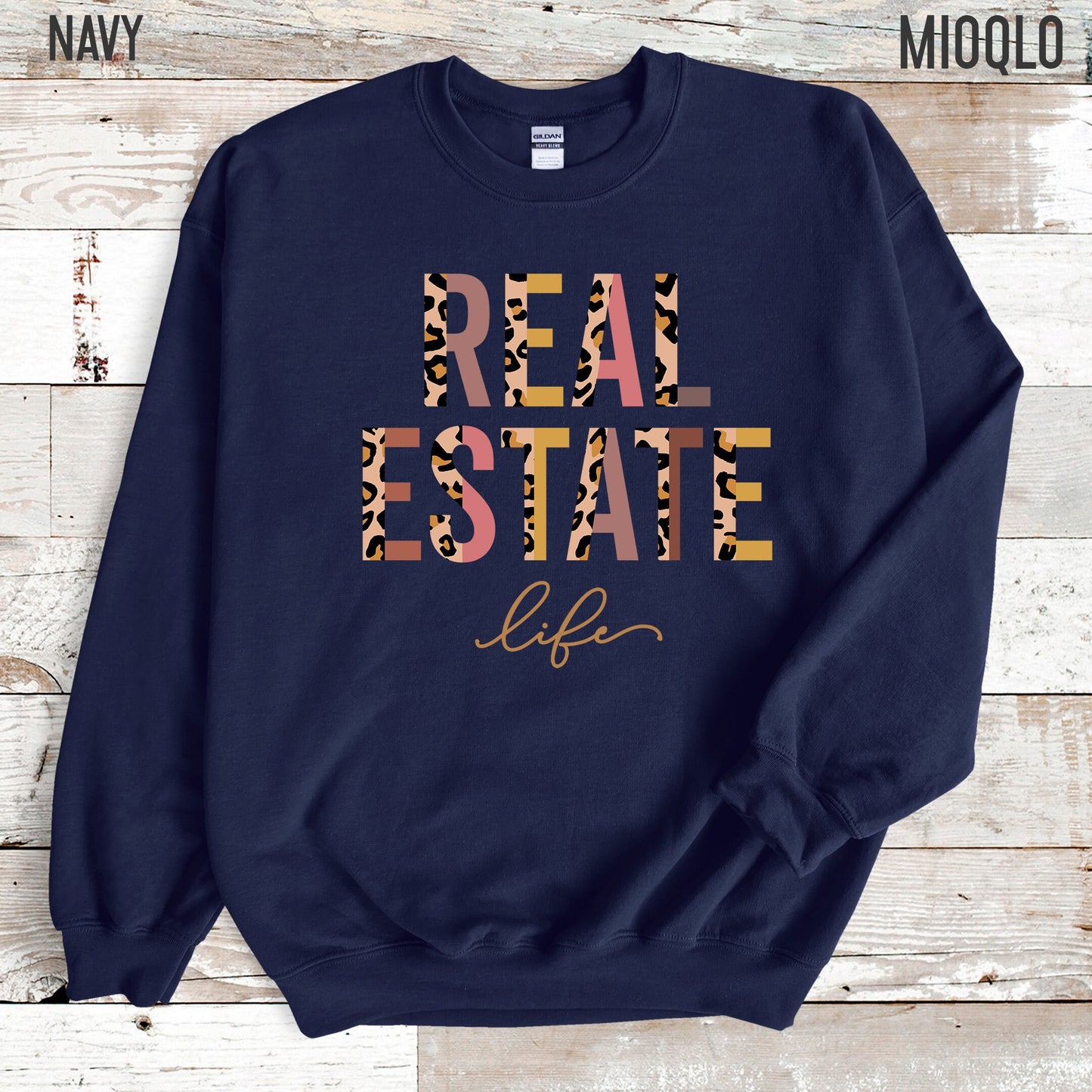 Real Estate Life Sweatshirt, Valentines Day Gift Real Estate Sweater, Leopard Print Realtor Sweatshirt Real Estate Agent Closing Thanks Gift