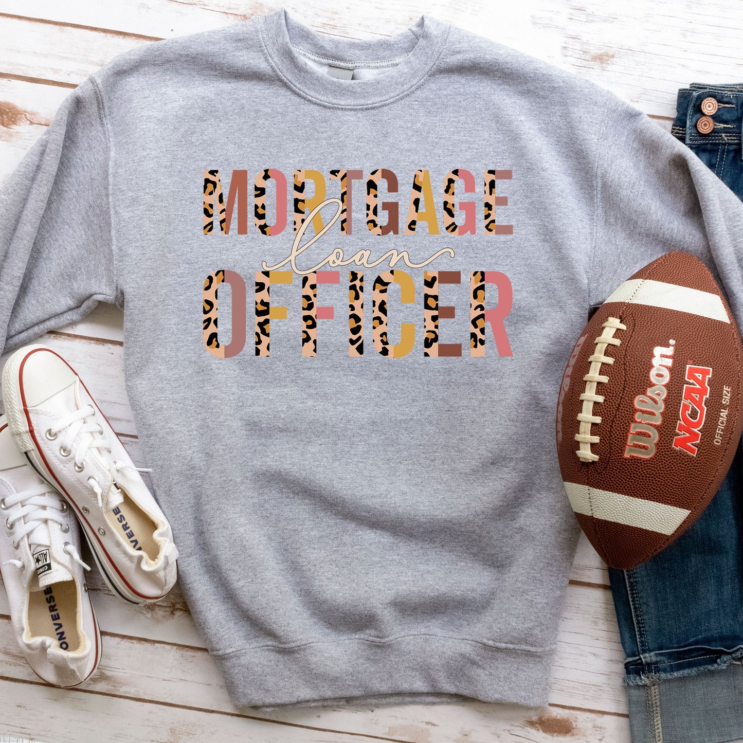 Mortgage Loan Officer Sweatshirt, Real Estate Sweater Gift, Leopard Print Realtor Listing Home Rental Leasing Housing Mortgages Closing Gift