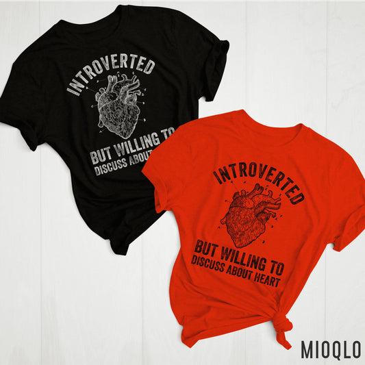Introverted But Willing To Discuss About Heart Shirt, Funny Surgeon Doctor Heart Cardio Shirt, Cardiac Cardiology Hospital, Cardiologist MD
