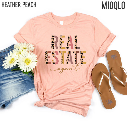 Real Estate Agent Shirt, Valentines Day Real Estate Closing Gift, Leopard Print Realtor Mom TShirt, Wife Real Estate Agent New Homeowner Tee