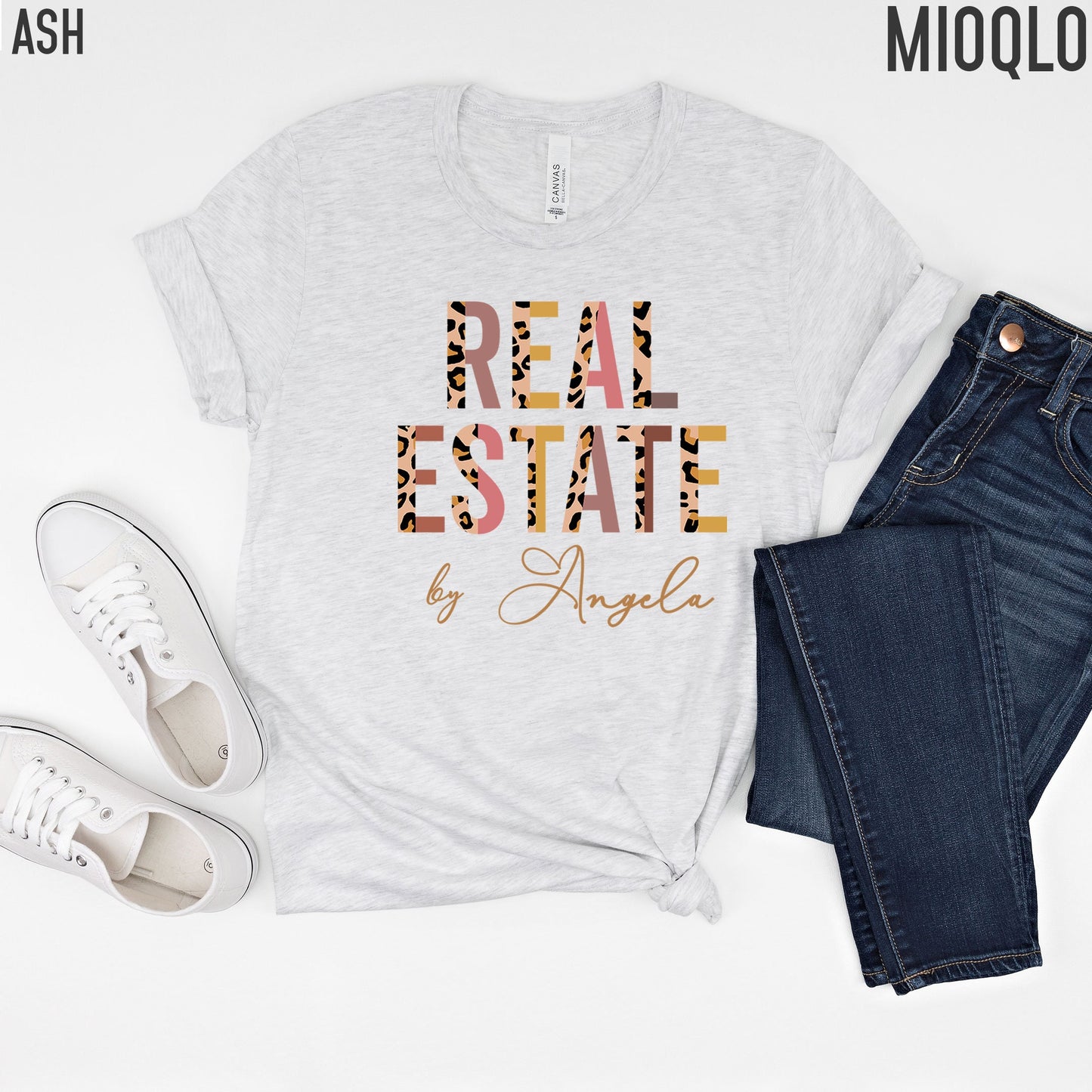 Custom Name Real Estate Shirt, Christmas Home Closing Gift, Xmas Wife Leopard Print Realtor Sold By TShirt, Real Estate Self Advertisement