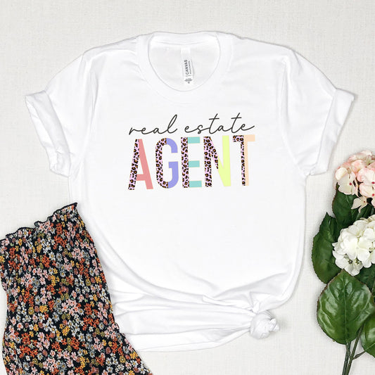 Real Estate Agent Shirt, Leopard Real Estate Closing Gift, Xmas Leopard Print Realtor Mom TShirt, Wife Real Estate Agent New Homeowner Tee