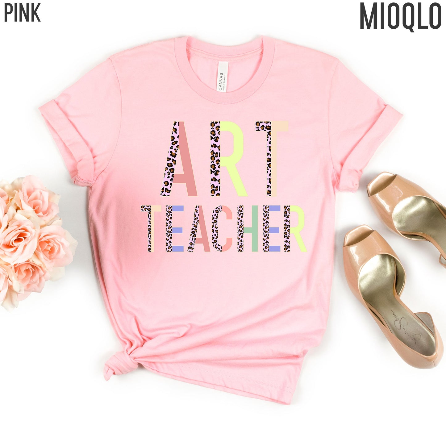Art Teacher Shirt, Leopard Artist Gift, Art School Teacher T-shirt, Art Teacher Gift, Painting Painter Crayon Oil Art Lover Elementary Tee