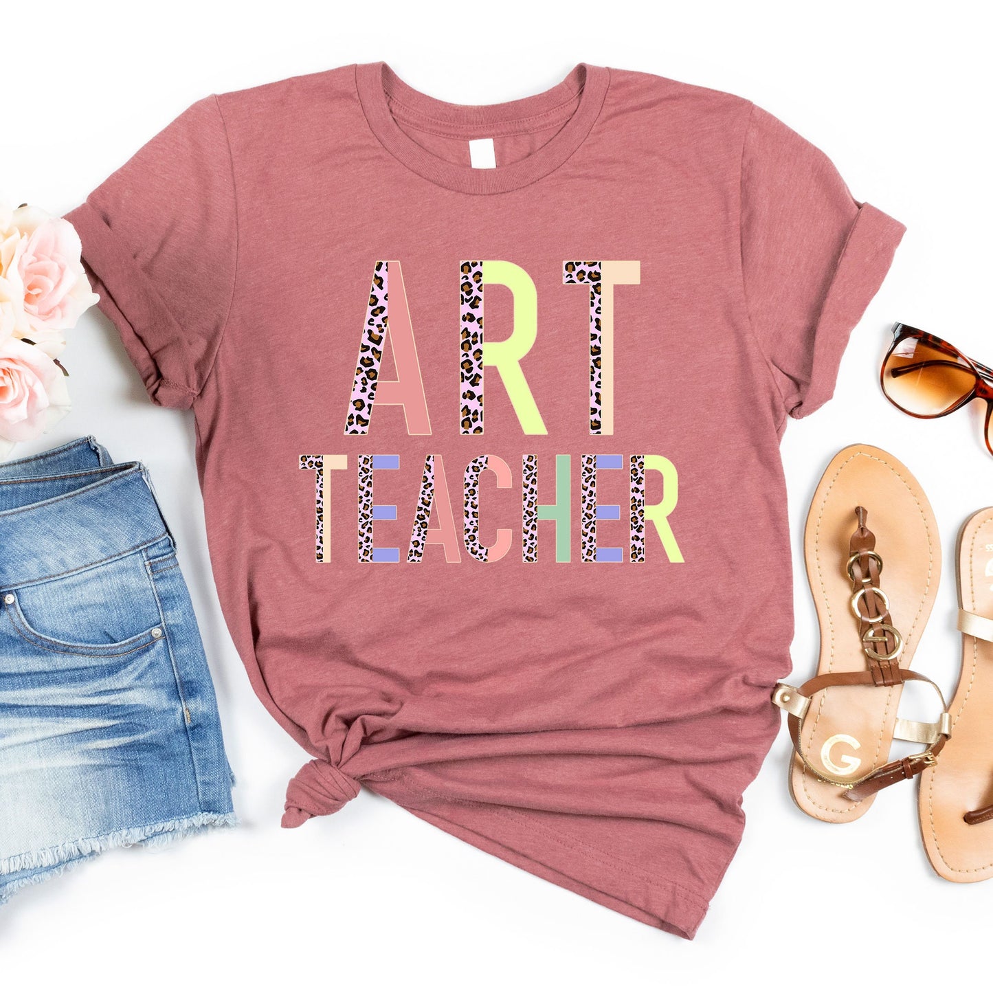 Art Teacher Shirt, Leopard Artist Gift, Art School Teacher T-shirt, Art Teacher Gift, Painting Painter Crayon Oil Art Lover Elementary Tee