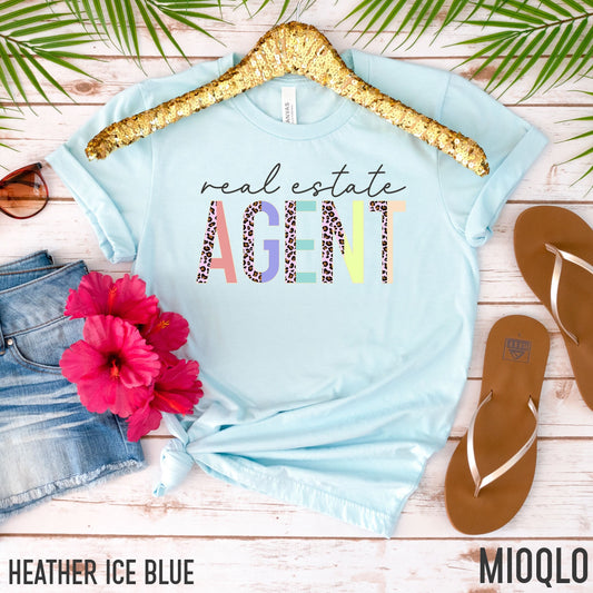 Real Estate Agent Shirt, Leopard Real Estate Closing Gift, Xmas Leopard Print Realtor Mom TShirt, Wife Real Estate Agent New Homeowner Tee