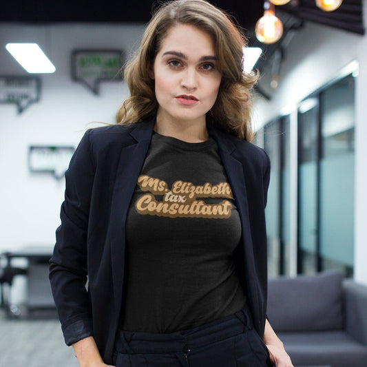 Custom Tax Consultant With Name Shirt, Personalized CPA Tax Name T-Shirt, Public Accountant Gift Tee Birthday Tax Season Counselor Thank You