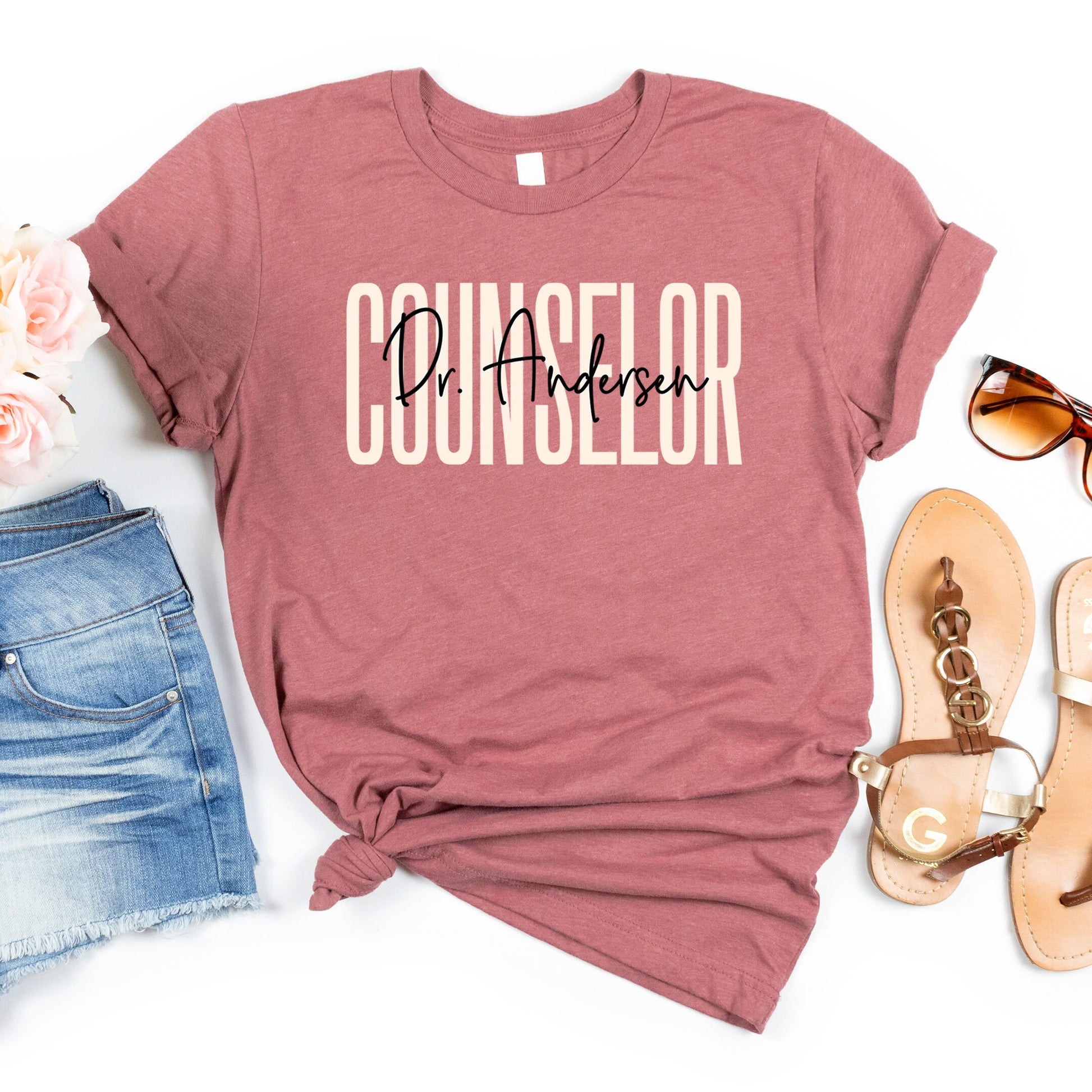 Custom School Counselor Shirt, Personalized Counselor Shirt, Guidance Counselor Name Tee Counseling Office, Academic Counselor Birthday Gift