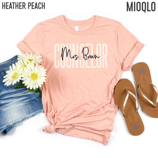 Custom School Counselor Shirt, Personalized Counselor Shirt, Guidance Counselor Name Tee Counseling Office, Academic Counselor Birthday Gift