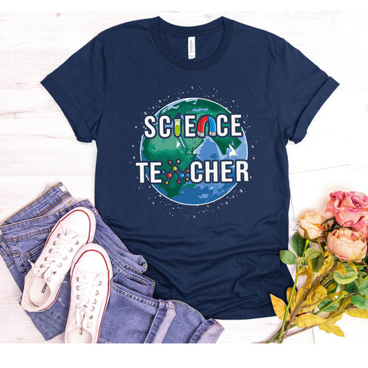 School Science Teacher Shirt, STEM Science Teacher Gift Bday College Technology Lab BFF Students Tee, College Undergrad Professor Earth Week