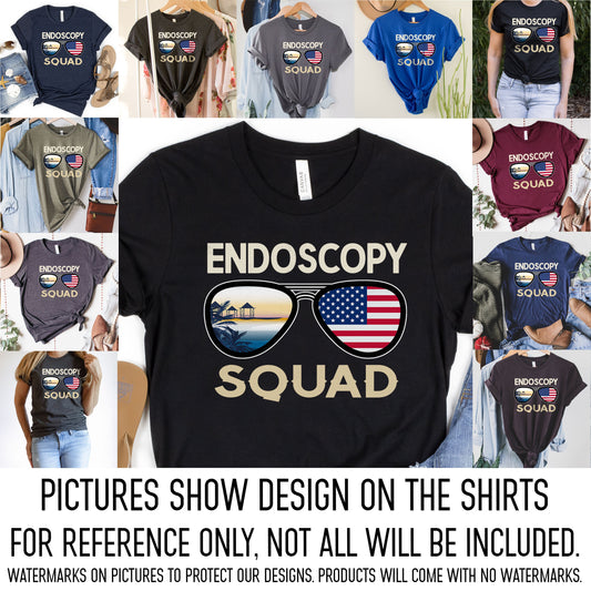 Custom Endoscopy Nurse Squad Team Crew Shirt Graduation Day Digestive Cardio Nursing School Grad Tee Thank You Hospice Trauma BMT ER CNA