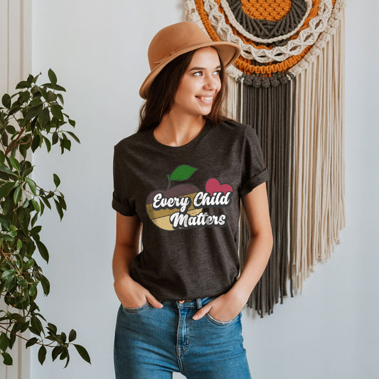 Every Child Matters Shirt, Apple Teacher Indigenous Awareness Equality Shirt, Every Child Matters 2022, 215 Children Schools Human Rights