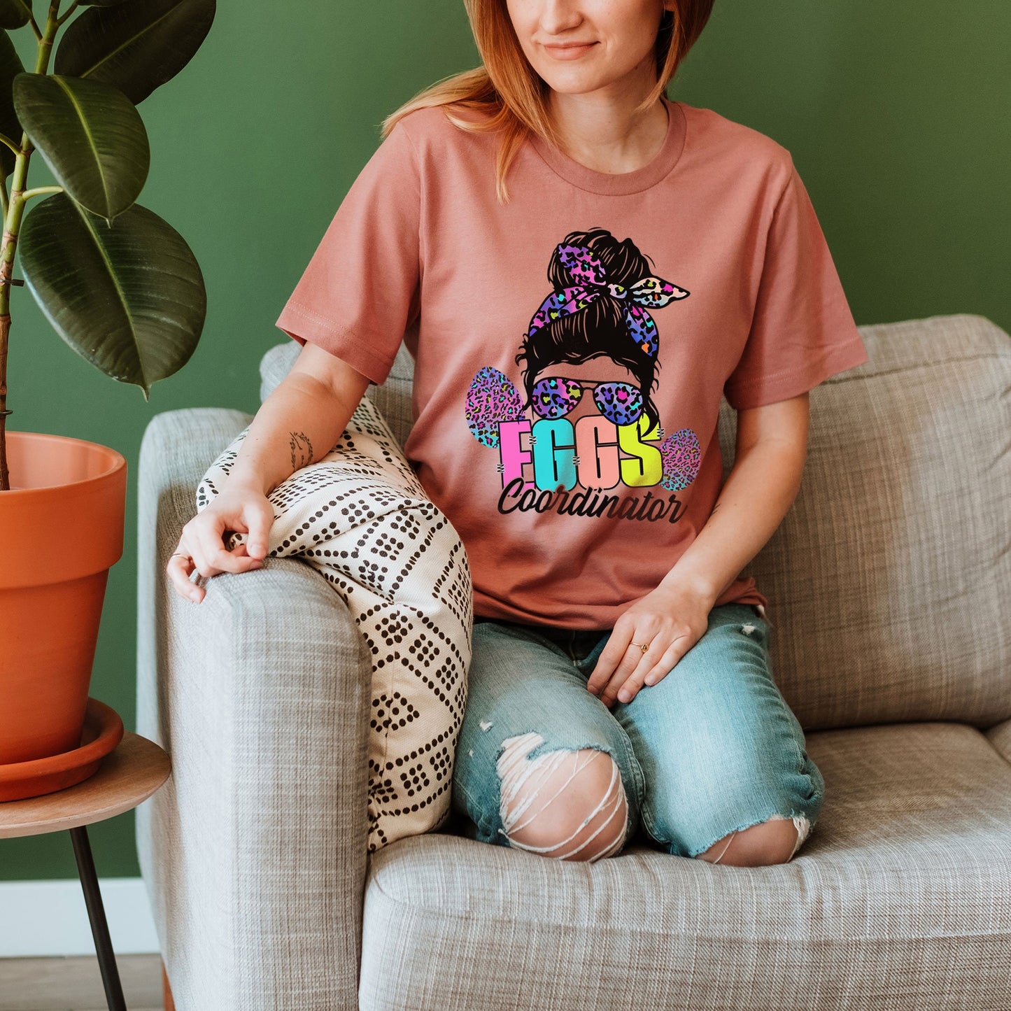 Eggs Coordinator Funny Easter Shirt, Egg Hunting Easter Team, Chaos Coordinator Tee For Mom Kids Easter Egg Hunt Gift Sisters Siblings Nana