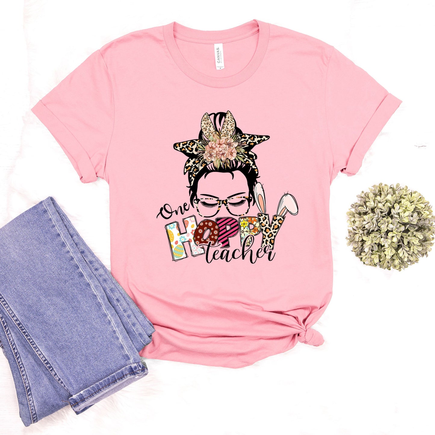 One Hoppy Teacher Shirt, School Teacher Easter Team, Egg Hunting Easter Shirt for Teachers Easter Teacher Gift Kinder Preschool Teachers Tee