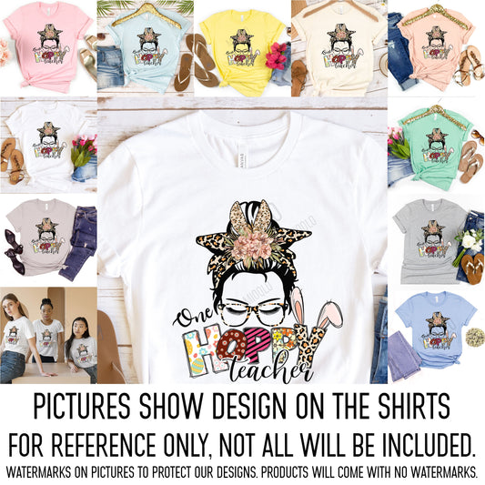 One Hoppy Teacher Shirt, School Teacher Easter Team, Egg Hunting Easter Shirt for Teachers Easter Teacher Gift Kinder Preschool Teachers Tee