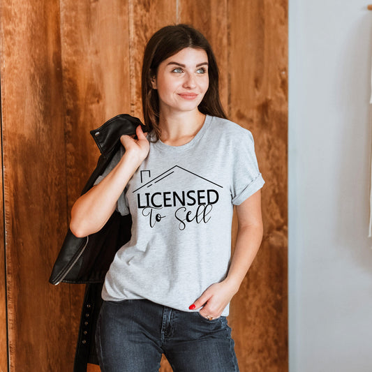 Real Estate Shirt, Realtor Shirt, Real Estate Agent, Licensed To Sell, Loan Officer, Unisex, Simple, Minimalist, Real Estate Closing Gifts